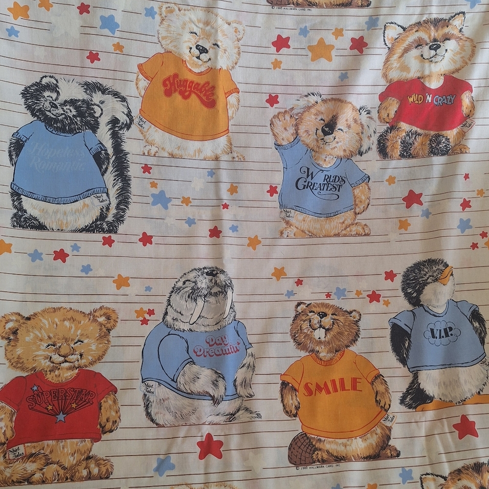 Vintage Shirt Tales Single / Twin Bedsheets , 80s Cartoon Bedsheets , Retro